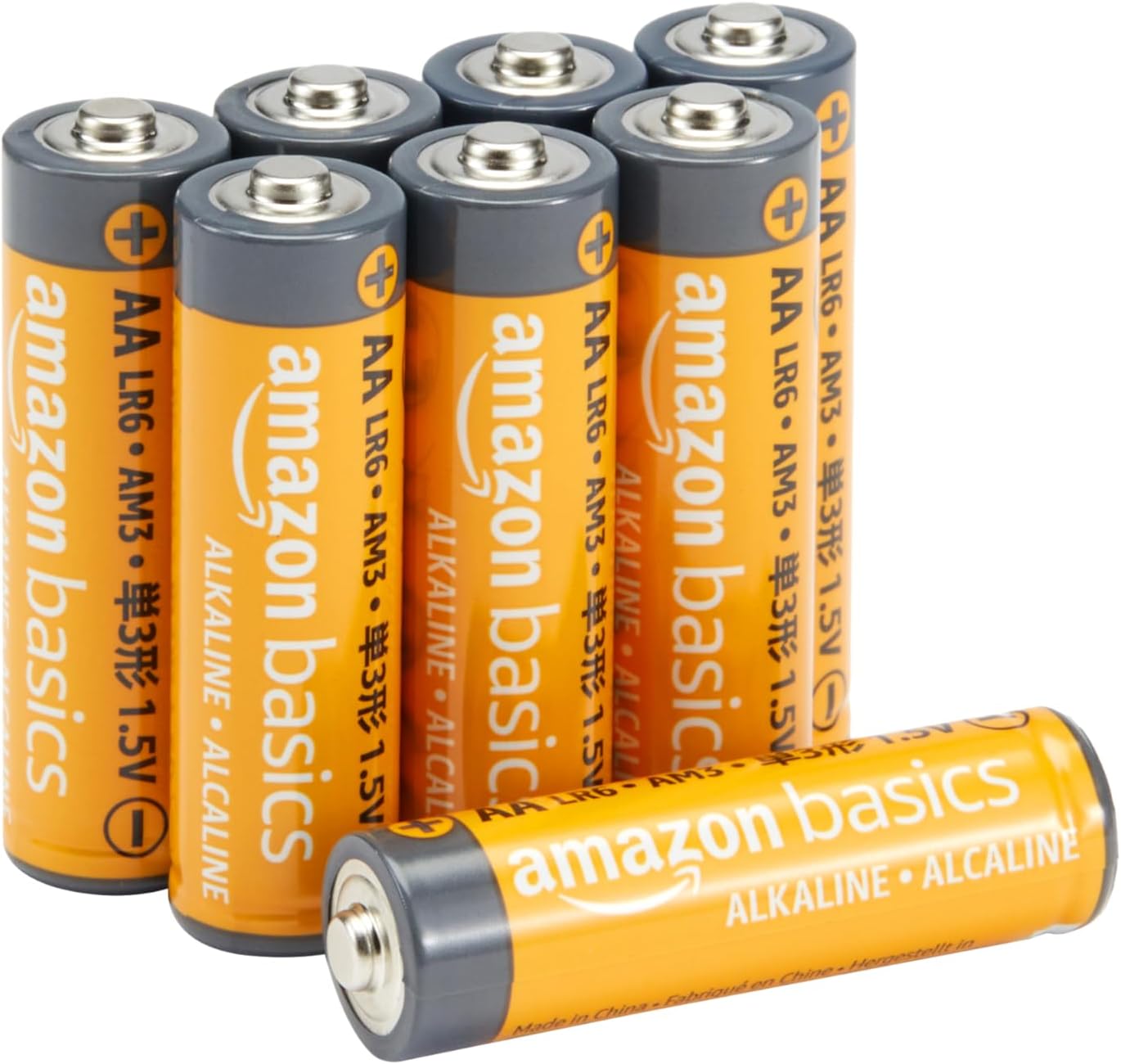 8-Pack AA Alkaline High-Performance Batteries, 1.5 Volt, 10-Year Shelf Life 8 Count (AA/LR6)