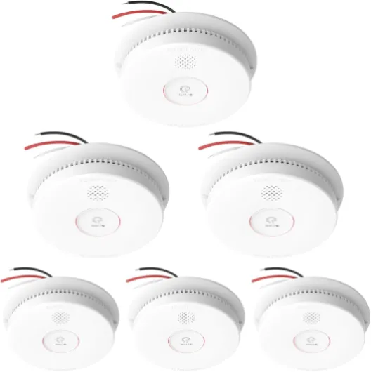 Hardwired Interconnected Smoke Detectors,Photoelectric Smoke Alarm with 9V Battery Backup,Test/Silence Button,Hard Wired Fire Alarm for Home,UL Listed Smoke Detector GS562A 1-Pack Hardwired Interconnected Model(NEW) 6-Pack