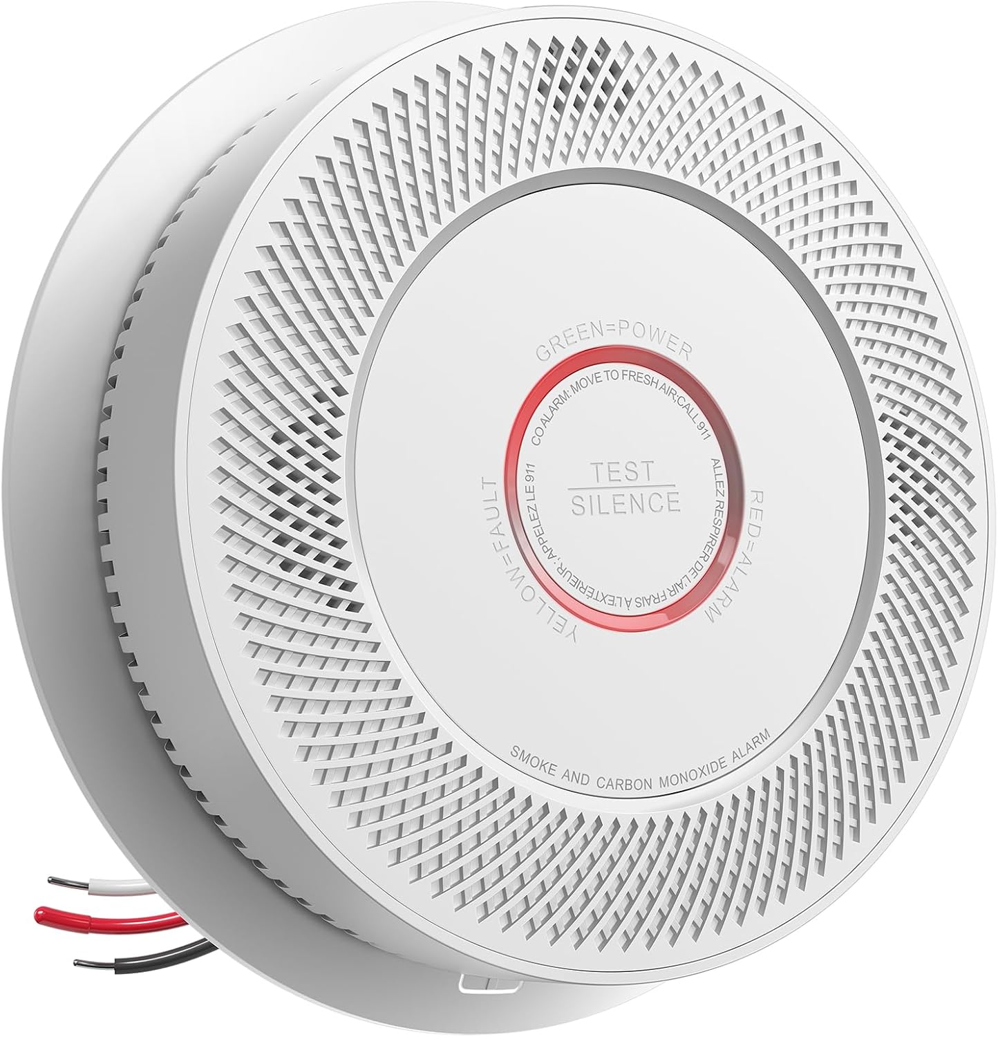 Hardwired Interconnected Smoke and Carbon Monoxide Detector, 10 Year Product Life Alarm Smoke Carbon Monoxide Detector with 2 AA Batteries Back Up, Smoke and CO Detector Voice Alert,1 Pack Hardwired Interconnected 1 Pack