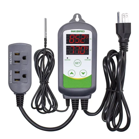 ITC-308 Digital Temperature Controller 2-Stage Outlet Thermostat Heating and Cooling Mode Carboy Homebrew Fermenter Greenhouse Terrarium 110V 10A 1100W