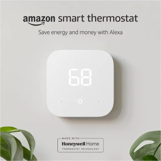 Like-New Amazon Smart Thermostat – ENERGY STAR certified, DIY install, Works with Alexa – C-wire required Thermostat only