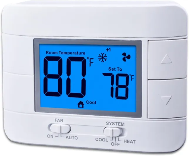 Non Programmable Thermostat for Home - Multi Stage 2H/2C, with Large LCD Display of Room Temperature and Humidity
