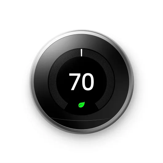 Nest Learning Smart Thermostat 3rd Generation Home/Office Wifi, Black - T3016US Stainless Steel
