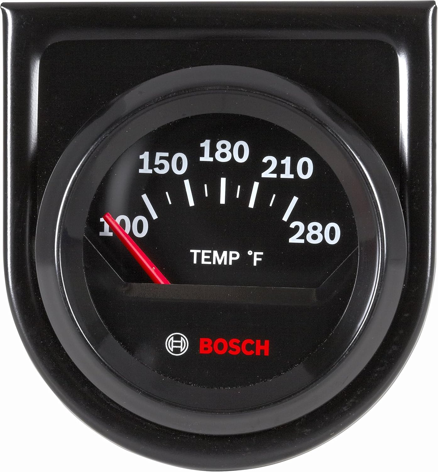 SP0F000049 Style Line 2" Electrical Water/Oil Temperature Gauge (Black Dial Face, Black Bezel)