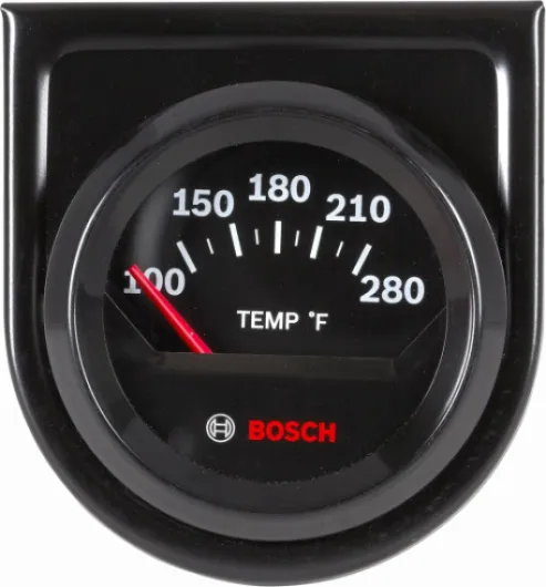 SP0F000049 Style Line 2" Electrical Water/Oil Temperature Gauge (Black Dial Face, Black Bezel)