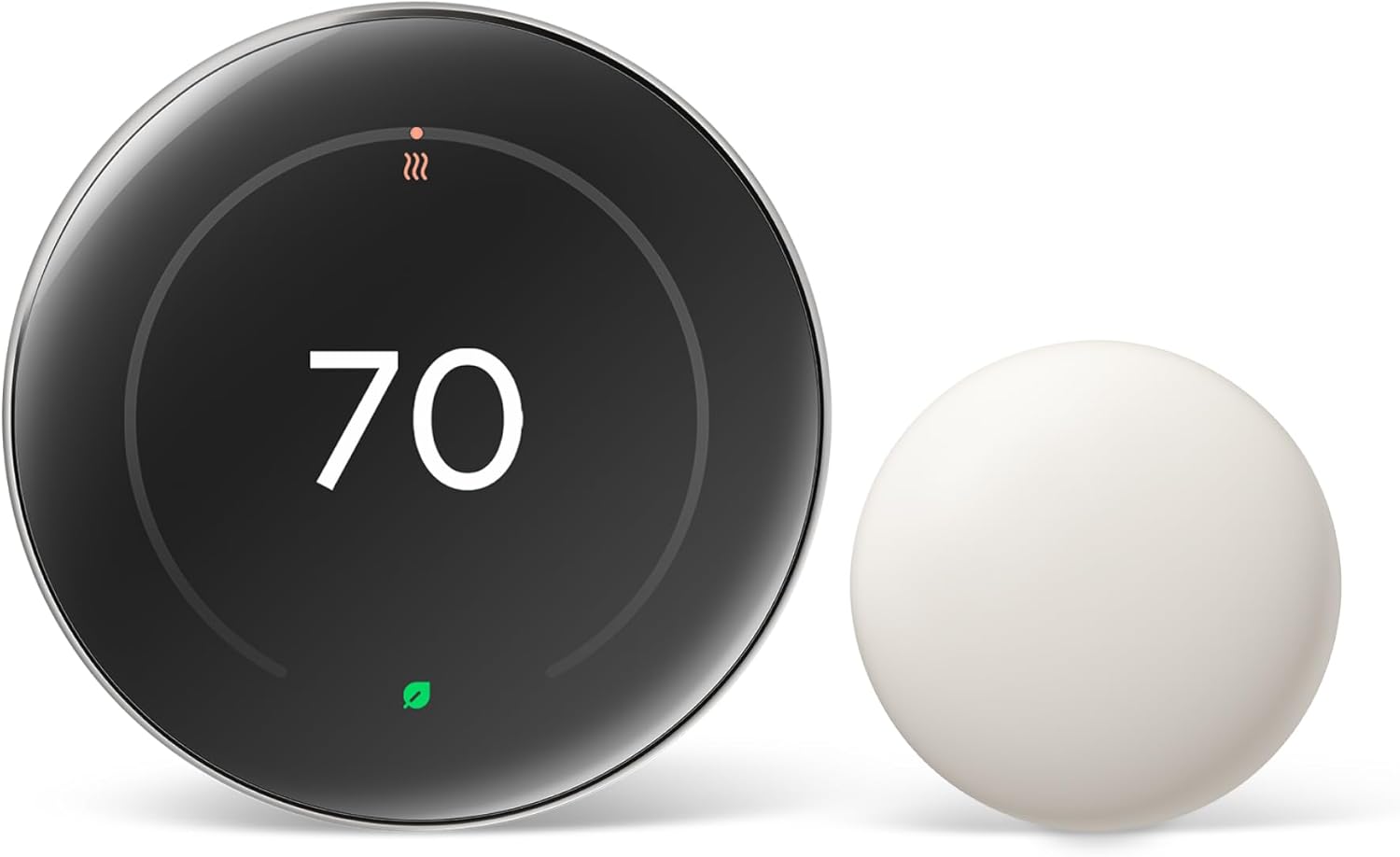 Nest Learning Thermostat (4th gen) + Nest Temperature Sensor (2nd gen) - Silver Polished Silver