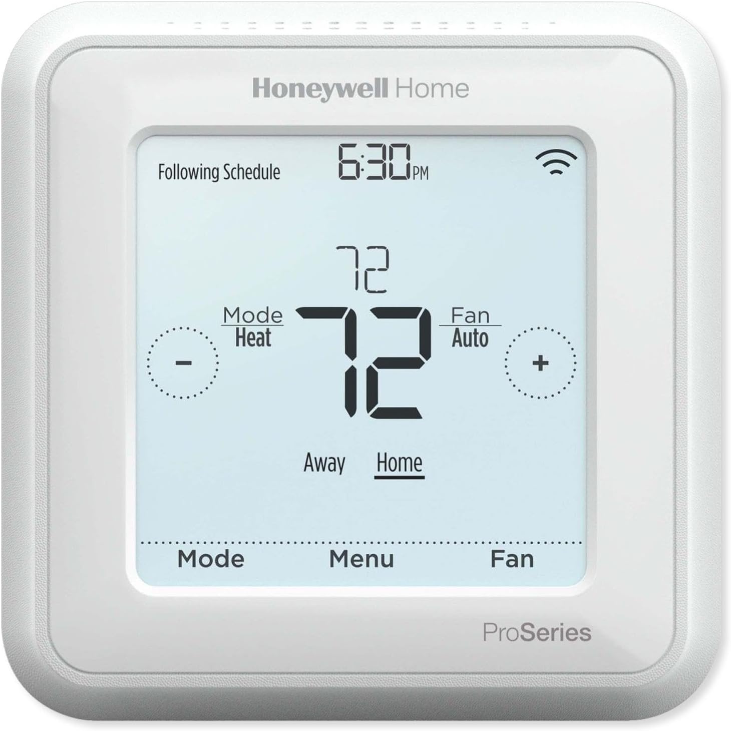 Home TH6320ZW2007/U Z-Wave T6 Pro Programmable Touchscreen Thermostat with SmartStart, Low Voltage, UWP Mounting System, Cover Plate, Color - White