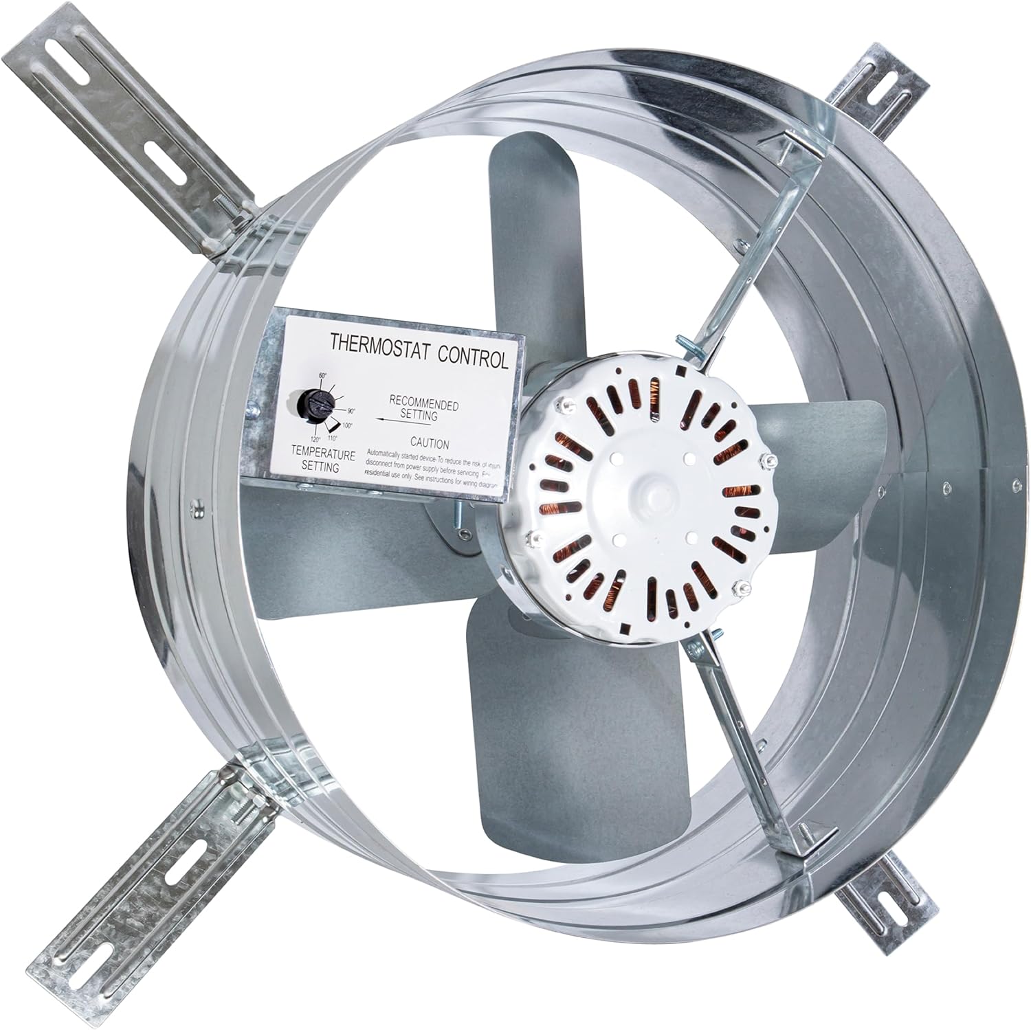 ILG8G14-12T Automatic Gable Mount Attic Ventilator Fan with Adjustable Thermostat, 2.85 Amp, 2339 CFM, Single-Speed - Automatic, 2339 CFM, 3.10 Amp, Single-Speed 2339 CFM (Single Speed)