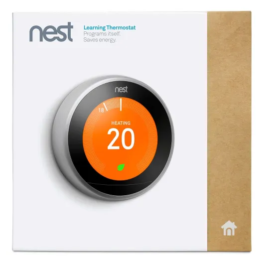 Nest Learning Thermostat 3rd Generation, Stainless Steel - Smart Thermostat - A Brighter Way To Save Energy Stainless Steel Single