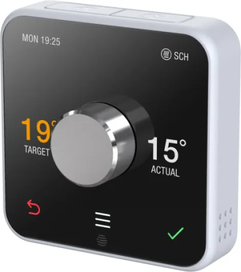Hive Thermostat for Heating (Combi Boiler) with Hive Hub - Energy Saving Thermostat – to highlight the boiler needed is a combi boiler, Black,chrome Single Without Pro-Install
