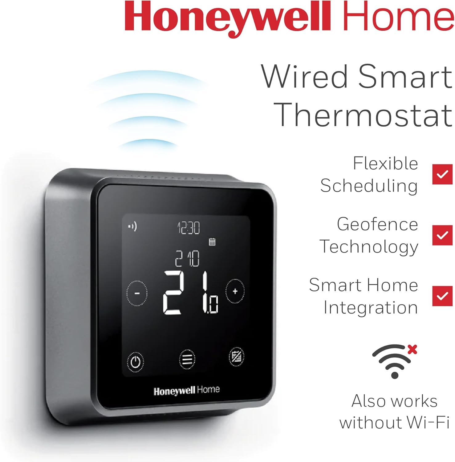T6 Wired Smart Thermostat - Black - Touchscreen Heating Control with Geofencing, Alexa, Apple & Google - 868 MHZ - Easy Install & App Setup for Combi Boiler & More - CM907 Replacement Wire Black