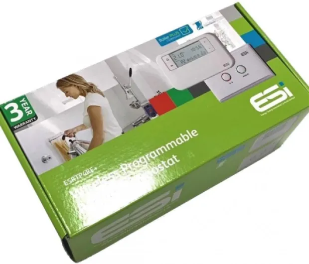 ESI - Energy Saving Innovation Controls ESRTP4RF+ Wireless Programmable Room Thermostat, White Single