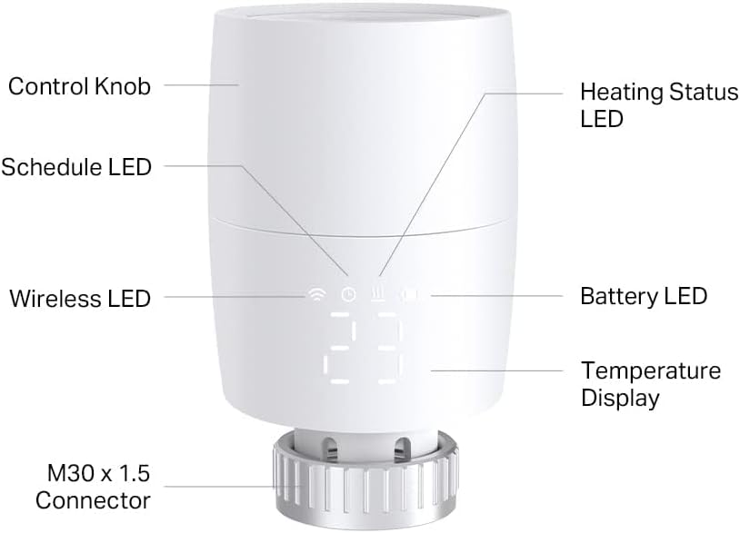 TP-Link Kasa Smart Thermostat Radiator Valve, Smart Radiator Valve, Energy Saving, LED display Radiator Thermostat Valve, Smart TRV Schedule, Works with Alexa & Google Home, Easy installation(KE100) 2 in x 2.7 in x 2.8 in Valve Add-on