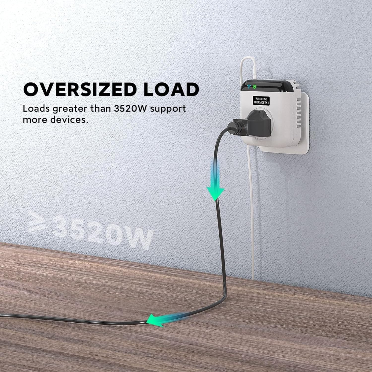 WiFi Thermostat Plug Socket UK 230V 10A Programmable Wireless Temperature Controller with Sensor Probe Heating & Cooling Reptile Thermostat Compatible with Alexa and Google Assistant